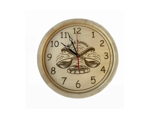Wanduhr aus Lindenholz "Sauna" D330 mm - kaufen in Deutschland | Bonpos