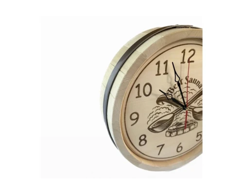 Wanduhr aus Lindenholz "Sauna" D330 mm - kaufen in Deutschland | Bonpos