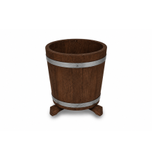 Runder Blumentopf aus Eichenholz 10 L – Kastanienfarben