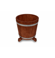 Runder Blumentopf aus Eichenholz 5 L – Teakfarben