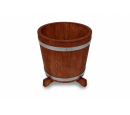 Runder Blumentopf aus Eichenholz 5 L – Teakfarben