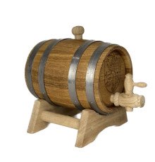 Weinfass 1 Liter mit einer Zeichnung - Wappen der Tschechischen Republik