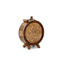 Eichenfass "Flachmann" ohne Zapfhahn, Prager Muster, 3 Liter