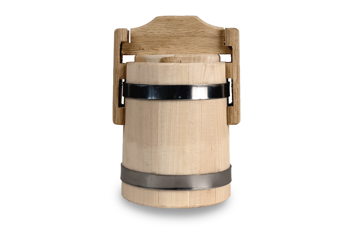 Honigfass aus Lindenholz mit gewachster Oberfläche 0,5 L