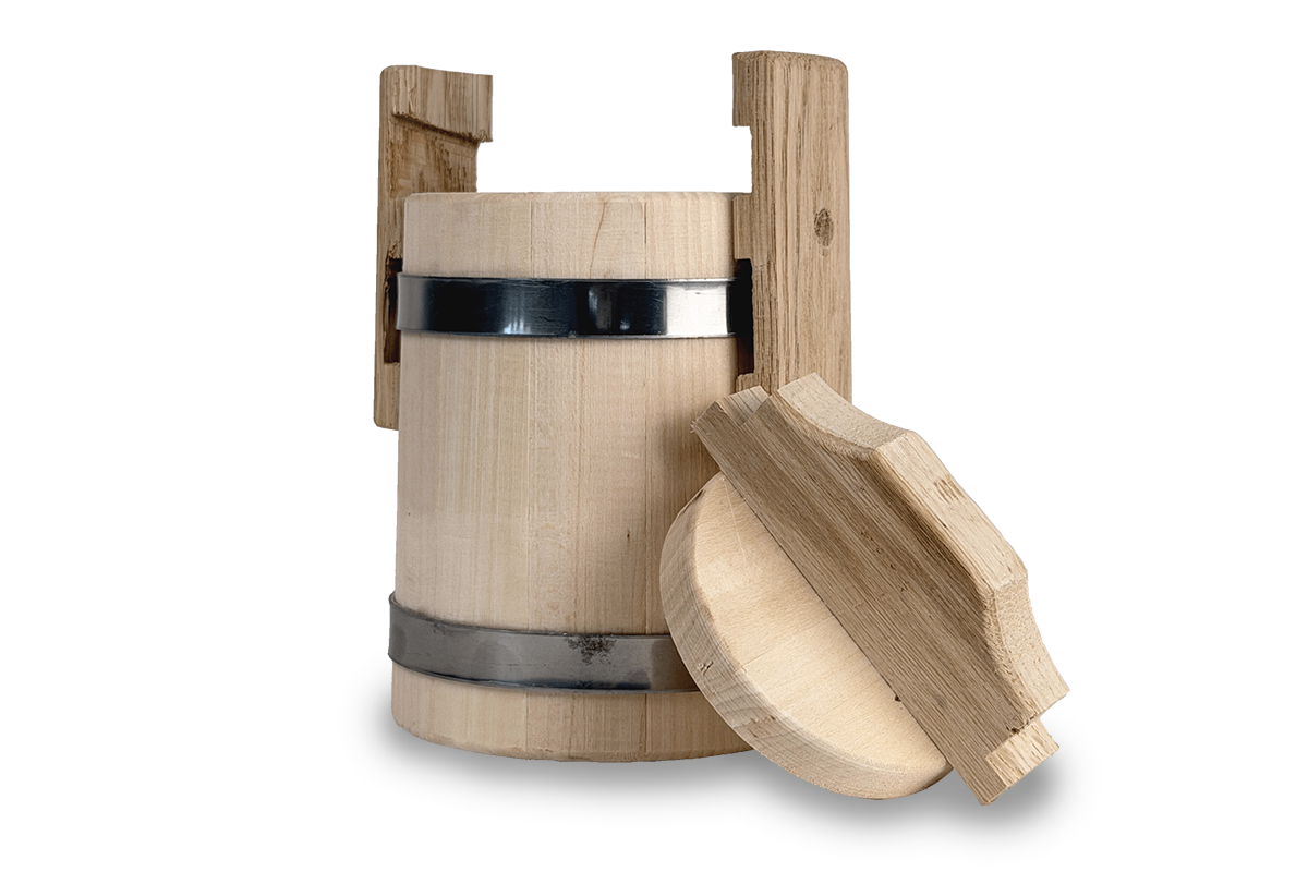 Honigfass aus Lindenholz mit gewachster Oberfläche 1 L