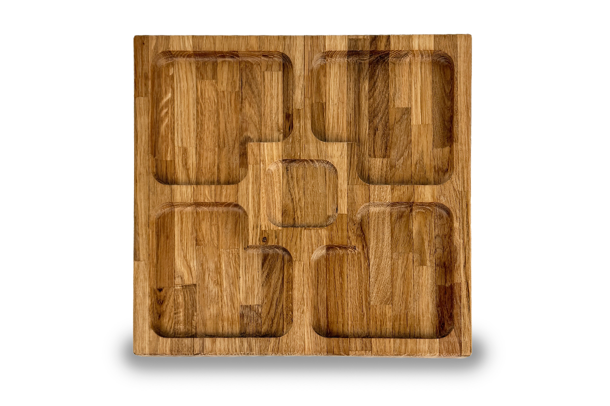 Quadratischer Teller mit 4 Fächern
